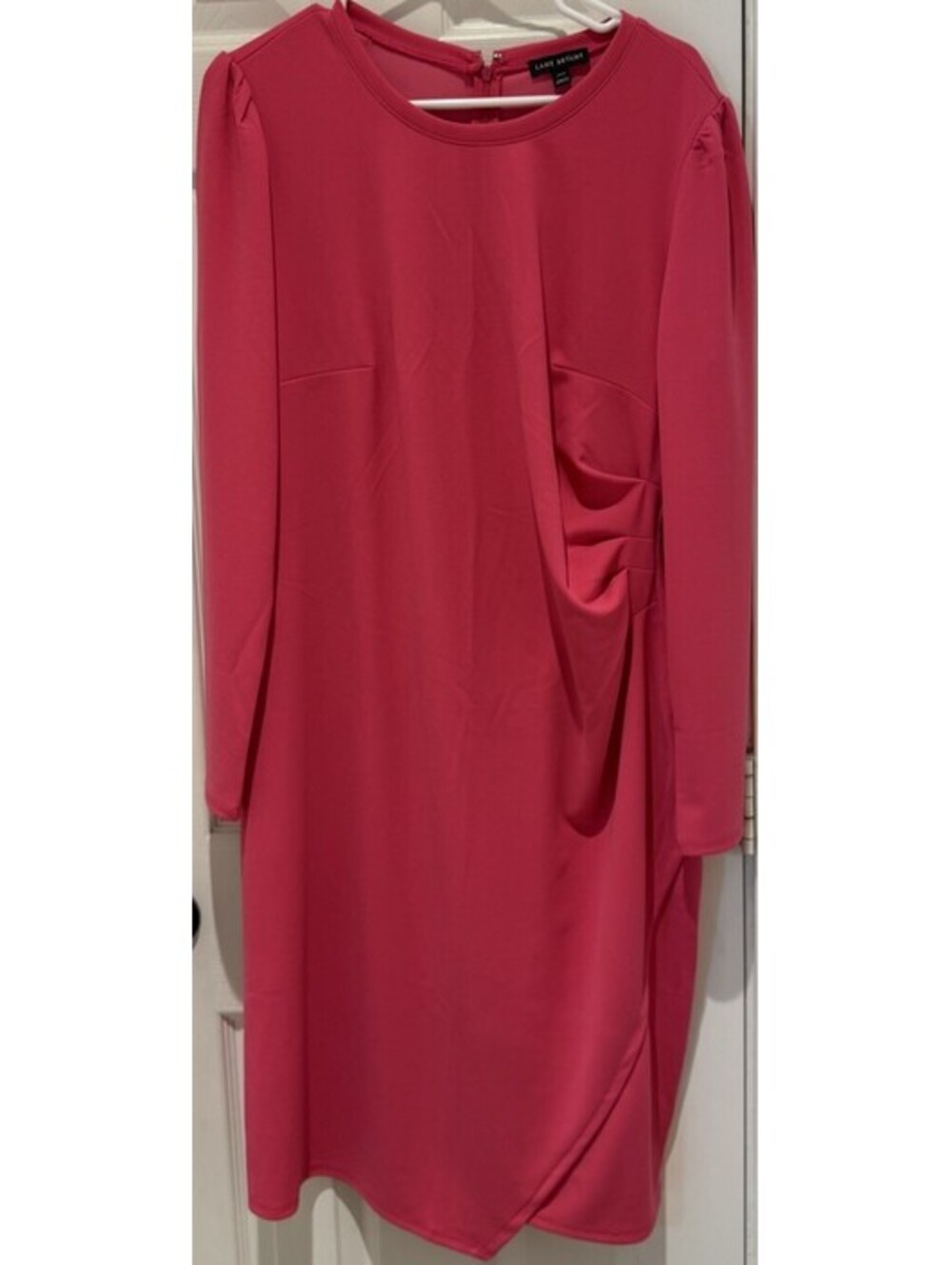 Lane Bryant Hot Pink Long Sleeve Slimming Midi Dress Size 14/16